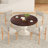 Modern Wooden Blended Linen Kaki Dining Chair-202347709