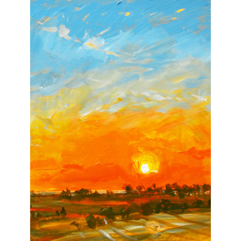 Lumière matinale et brume | Acrylique à bord | Avec cadre | Par Mitisha Vakil