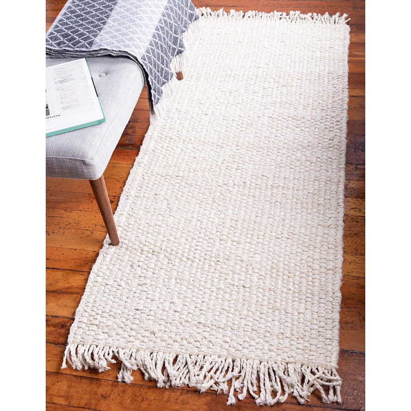 Tapis crème tressé à la main Jolie, Tapis de couloir 2 pi 6 po x 6 pi