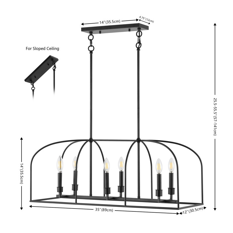 6 - Light Dimmable Lantern Chandelier