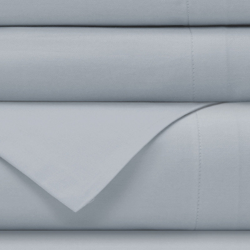 Farm to Home Dreamy Organic Cotton Sheet Set, Cool 300TC Sateen, Sky, Twin Sheet Set