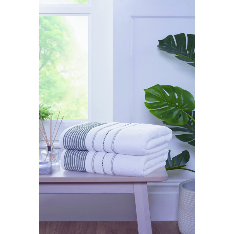 Dickinson Stripe 6 Piece Towel Bale Blush, Washcloth, Black