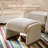 Ronald Modern 25.2"W Corduroy Ottoman with Solid Wood Legs-1977579322