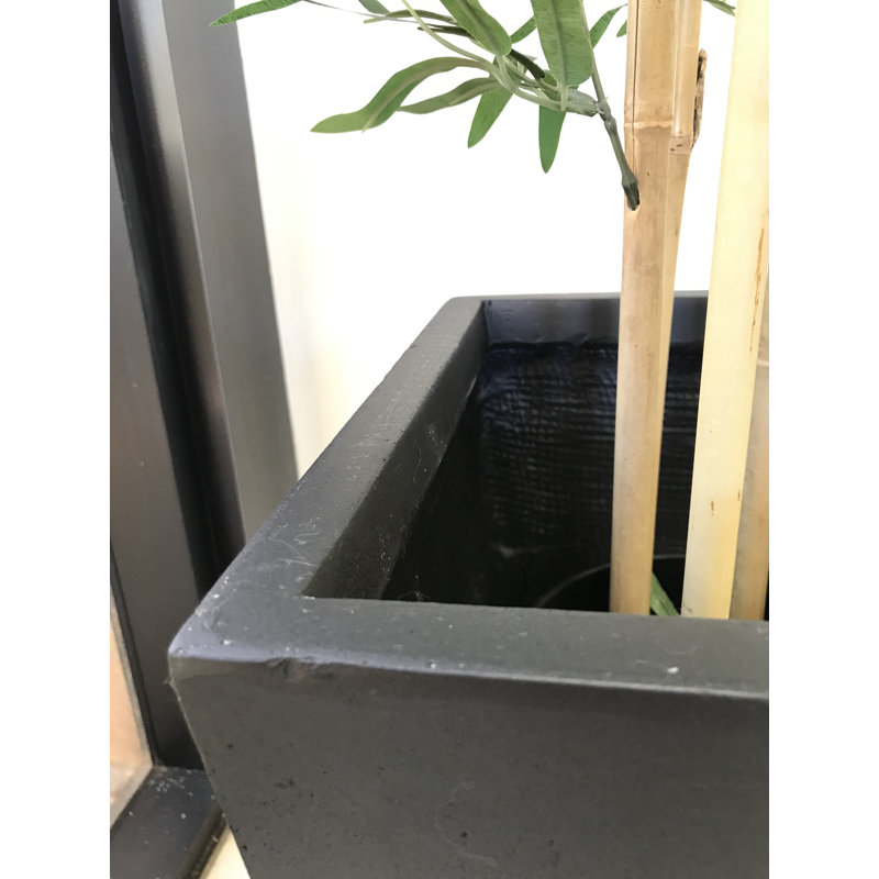 Hetum Pot Planter, Burnished Black, 14" x 28"