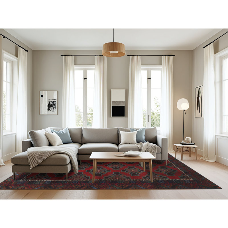Tapis oriental rouge / noir, Rectangle 8 pi x 10 pi