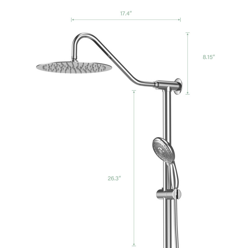Full/Standard Dual Shower Head 1.8 GPM GPM, Chrome