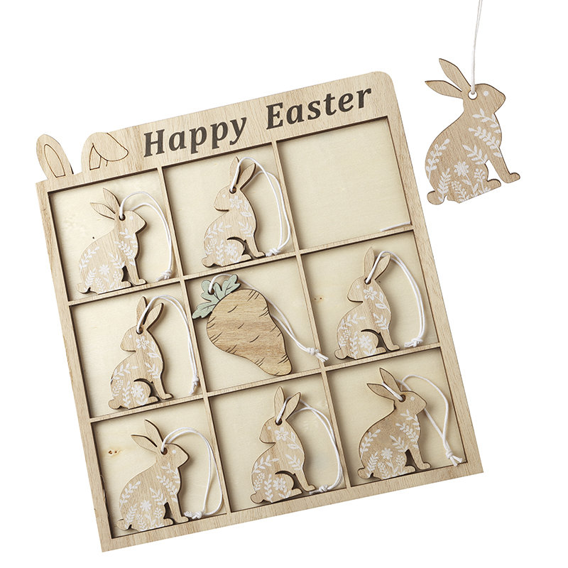 Happy Easter Rabbit Hangers Set