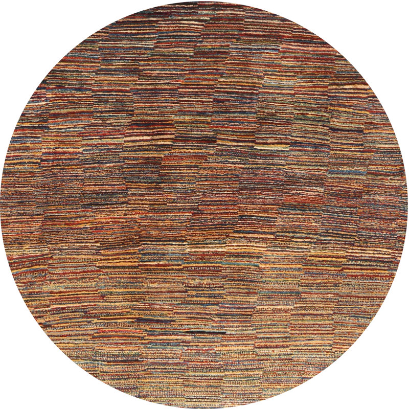 Tapis gris/vert d’olive contemporaine Lawrey, Rond 4 pi