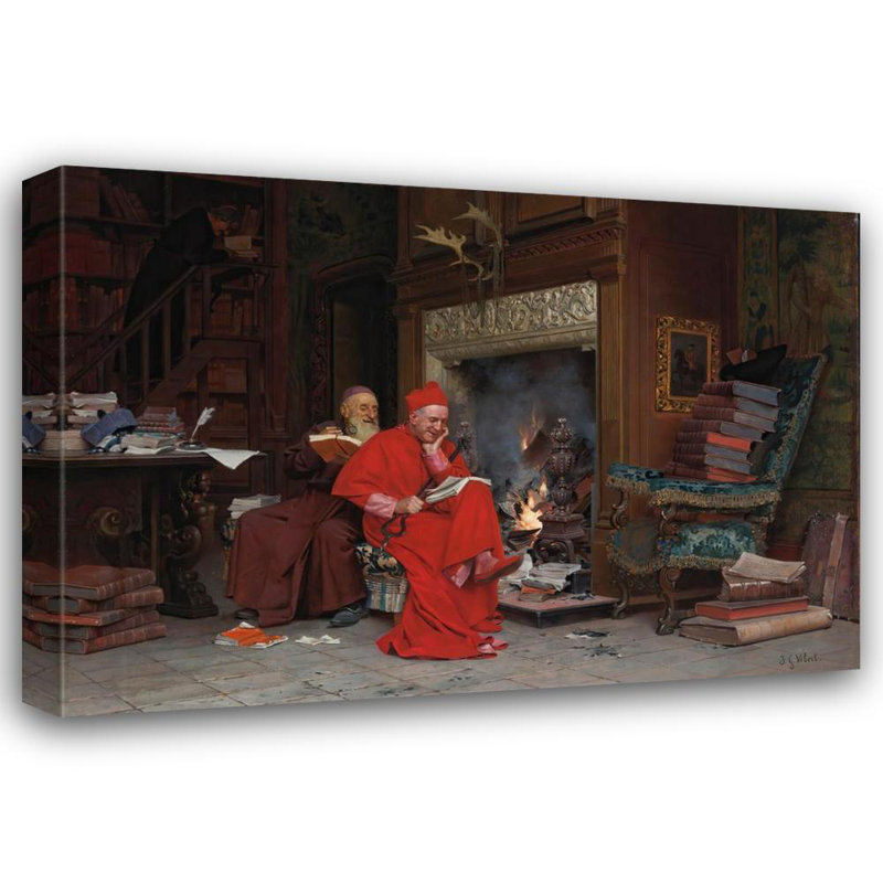 «The comite on moral livres» par Jehan Georges Vibert - Art mural sur toile tendue avec châssis, H 24 po x l 17 po
