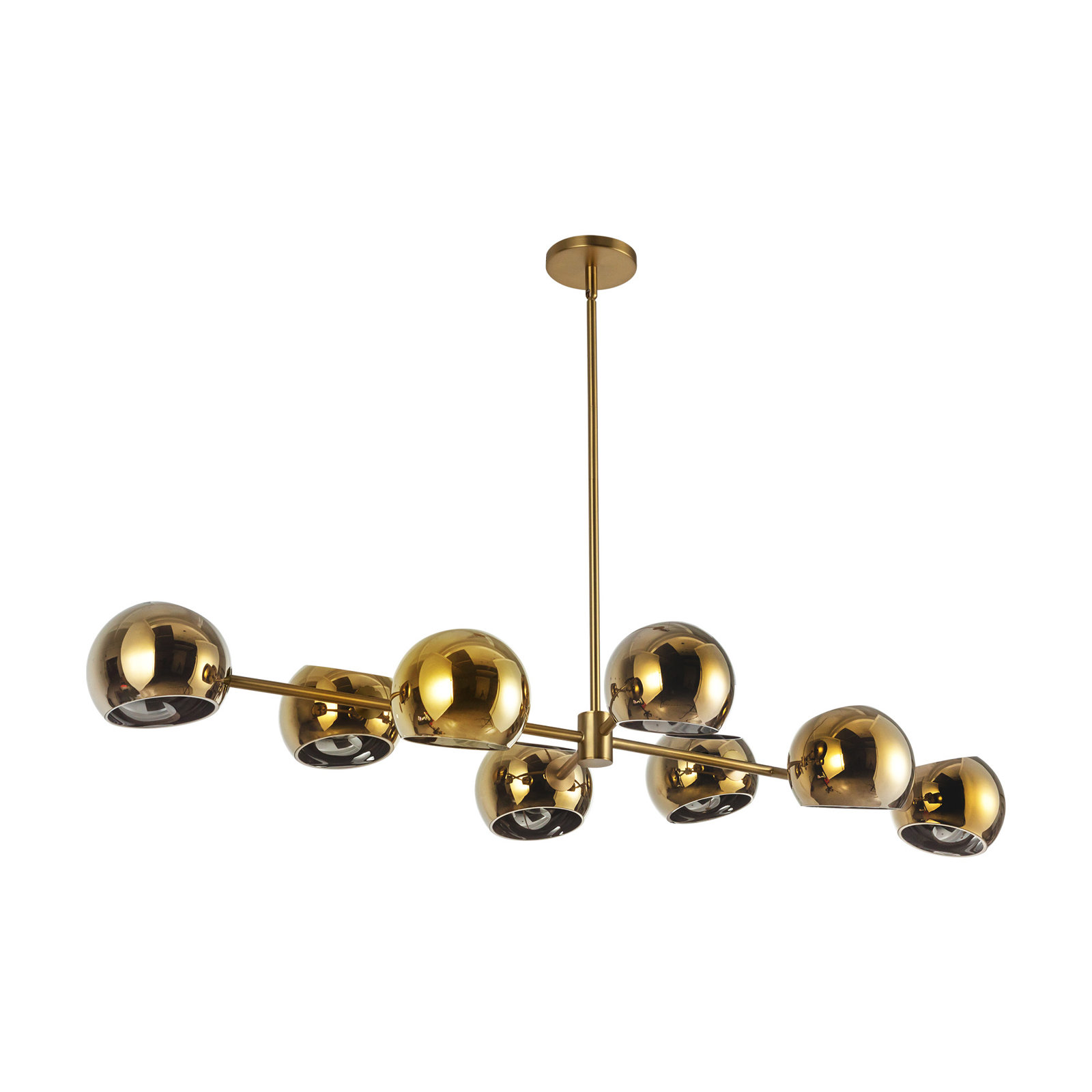 Willow 8 - Light Sputnik Chandelier, Brushed Gold, Copper