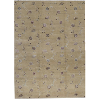 Tapis doré de haute qualité noué à la main