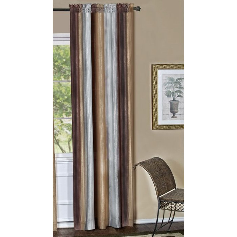 Panneau de rideau simple semi-diaphane avec passe-tringle, l 50" x L 84", Chocolat