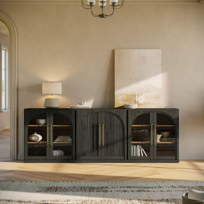 3-Piece Modular Buffet Cabinet with Storage - C+2A - Ebony