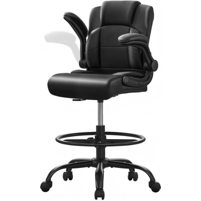 500 Lbs Drafting Chair Tall Office Chair With Flip-Up Armrests For Standing Desk Chair