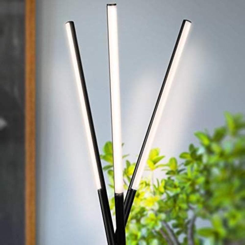 Stix Floor Lamp, Tall Tree Lamp For Offices, LED Tripod Lamp For Living Rooms, Great Living Room Décor, Dimmable Standing Lamp With 3 Lights For Bedroom Reading - Black