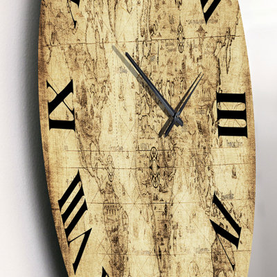 Ancient Map of The World IV - Vintage wall clock