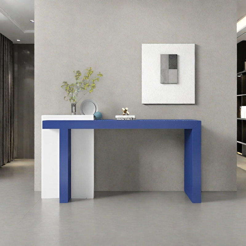 Console Modern Minimalist Art Design, H 37,4 po x l 55,12 po x P 15,75 po, Bleu / blanc