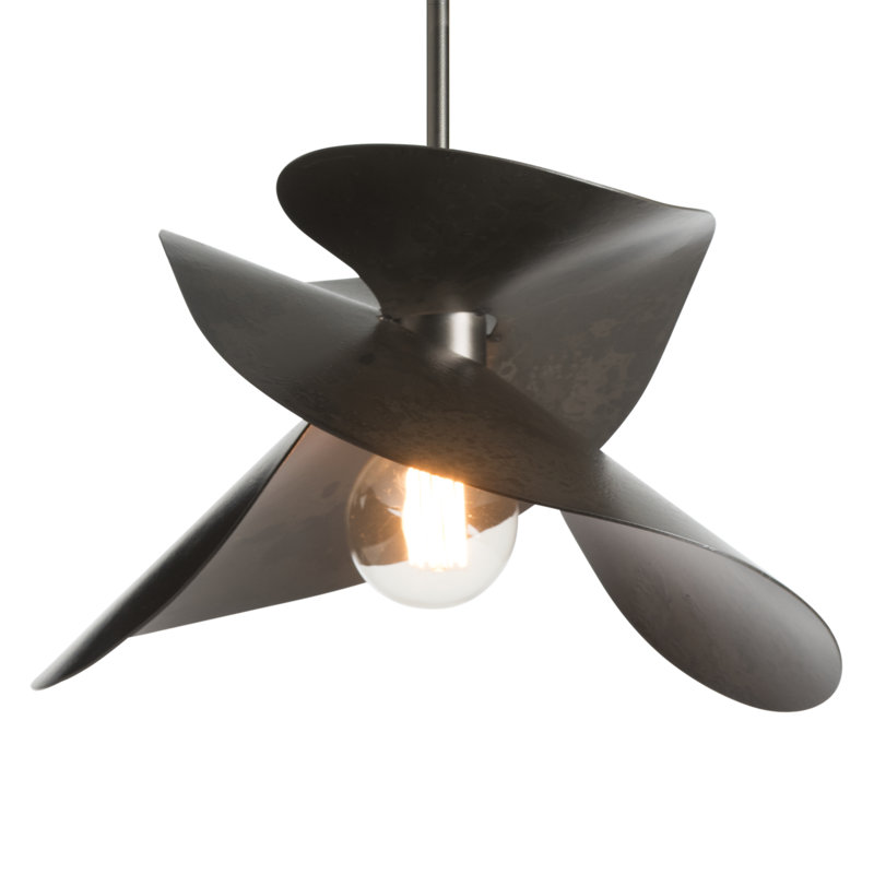 Hibiscus 1 - Light Unique/Statement Geometric Pendant, Dark Smoke