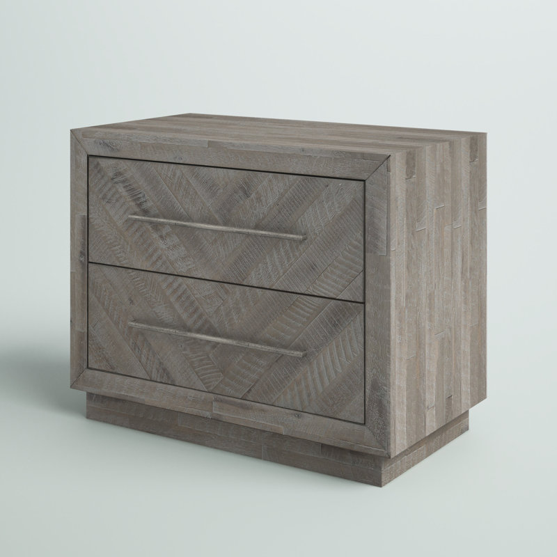 Kymar 30'' W 2-Drawer Nightstand in Rustic Latte