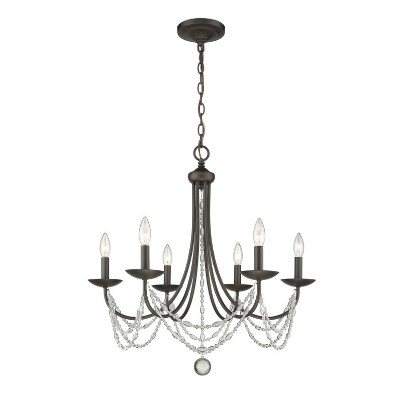 Mbagaya Dimmable Chandelier, Rubbed Bronze