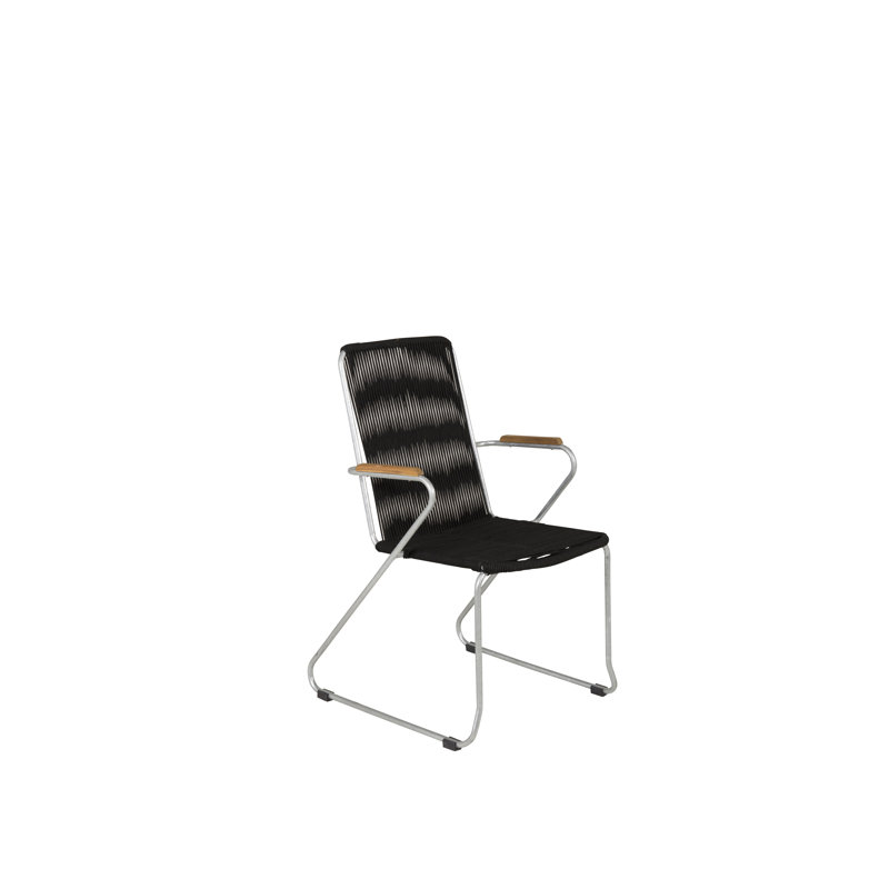 Hyeon Stacking Patio Dining Armchair with Cushion