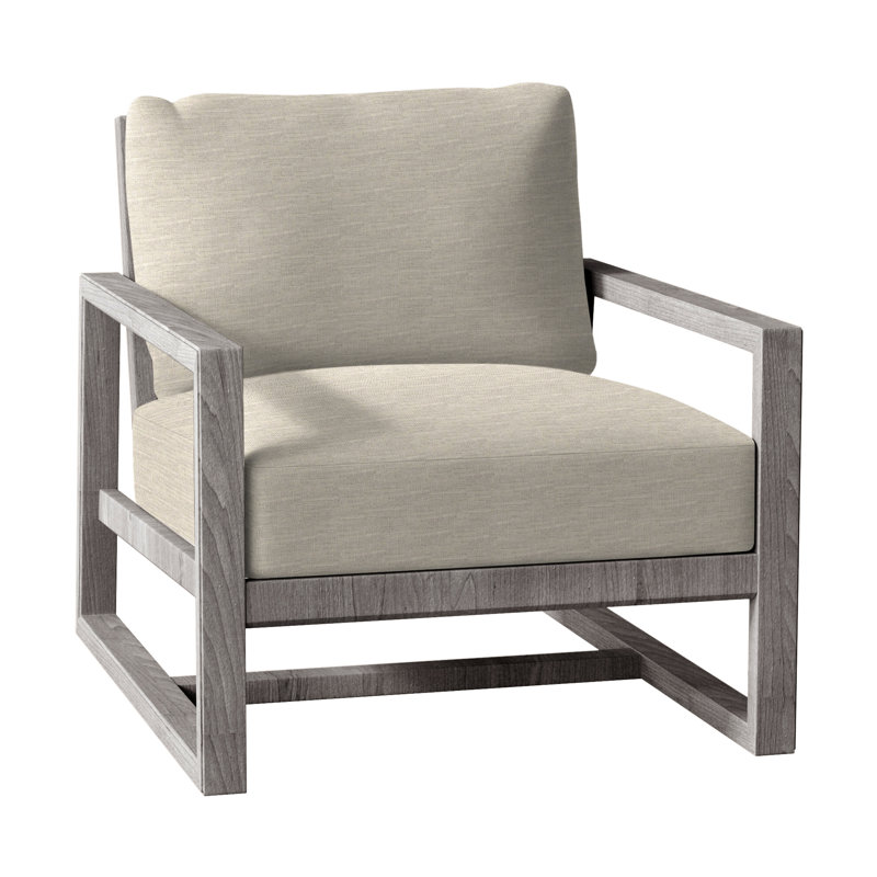 Teck Avondale - Huître, Sunbrella® ‑ lin colombe, Pas de passepoil + bourre standard, Teck huître