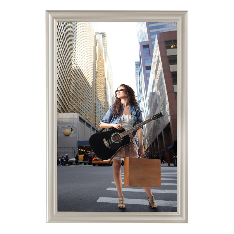 Stanbury Aluminum Beveled Picture Frame, 26.16'' W X 38.16'' H X 0.87'' D, Black