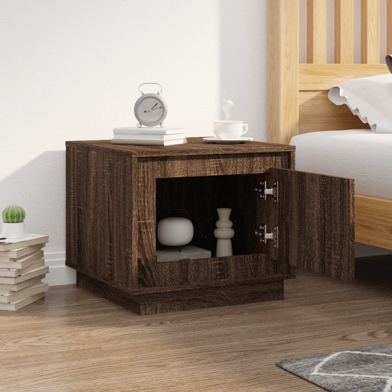 Nikolov End Table, Brown Oak