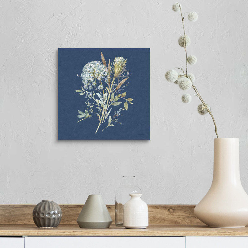«Bohemian Blue 05 on Blue» par Lisa Audit - reproduction d'art, H 12 po x l 12 po x P 1,25 po, Toile tendue