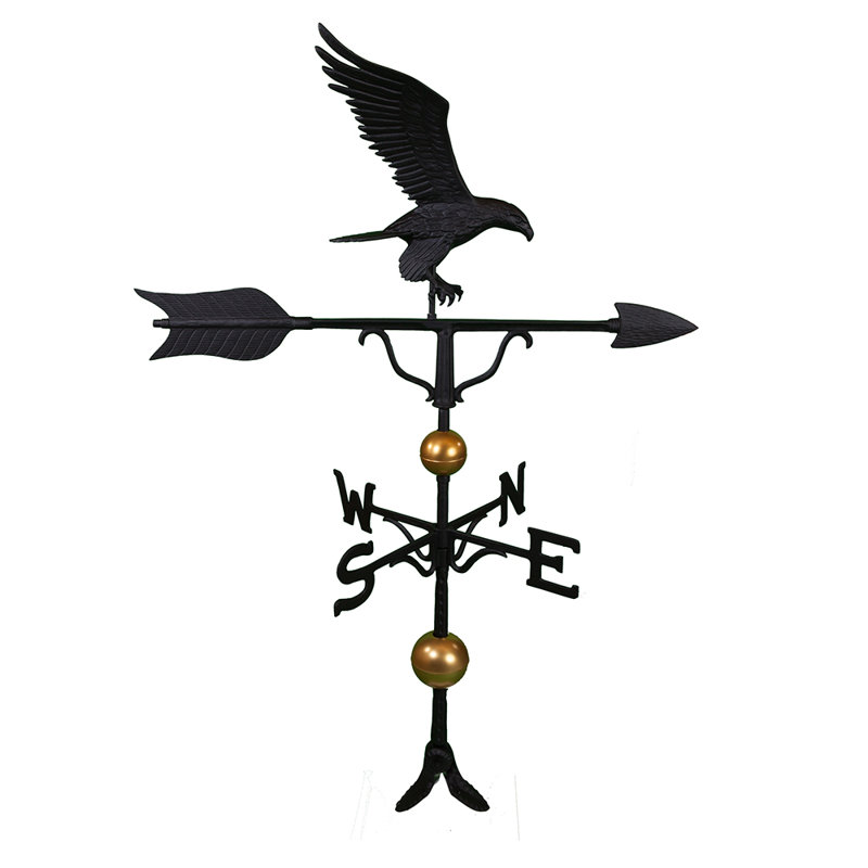 Deluxe Eagle Weathervane, Black, 52" H x 34" W