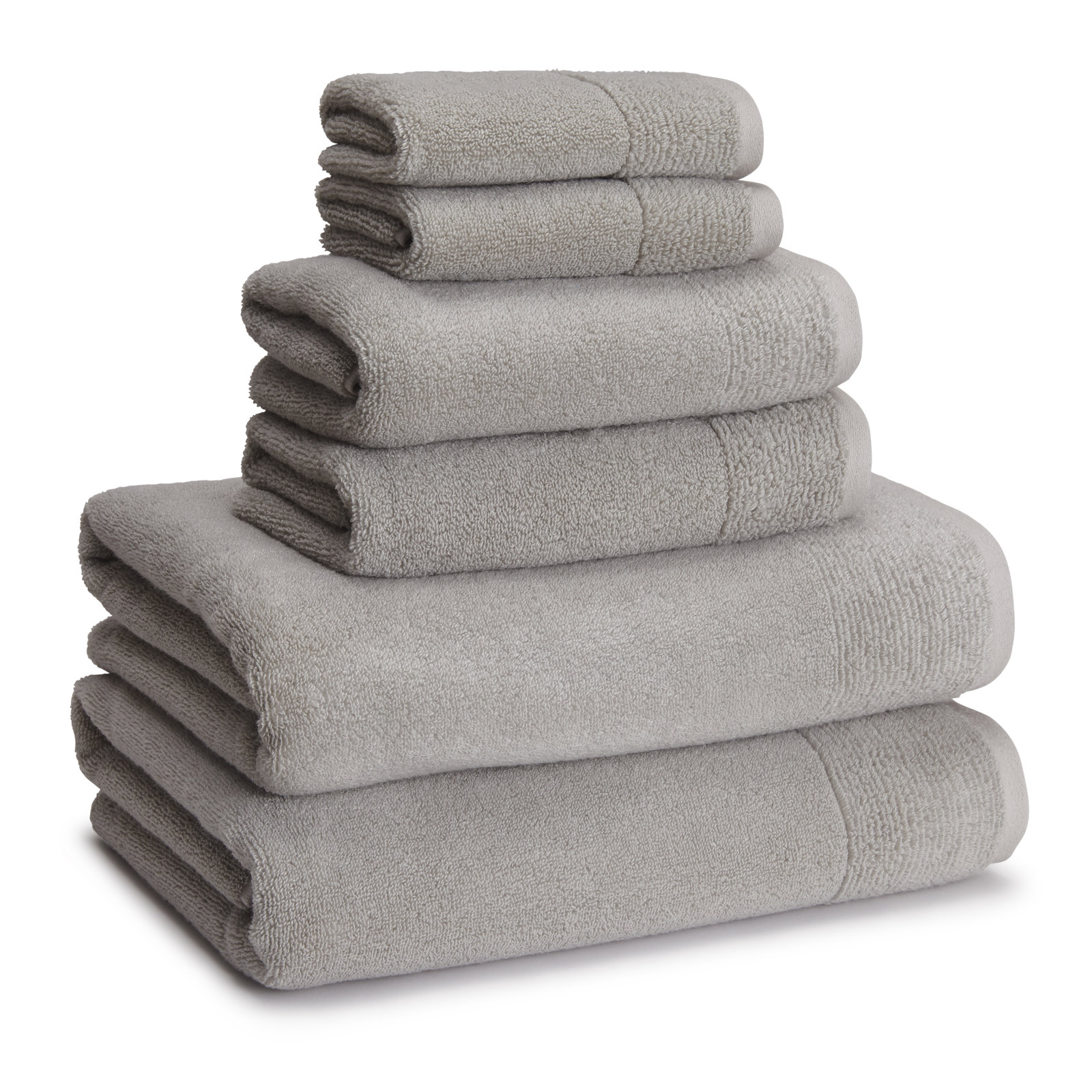 Maven 6-Piece Cotton Towel Set, Dolphin Gray
