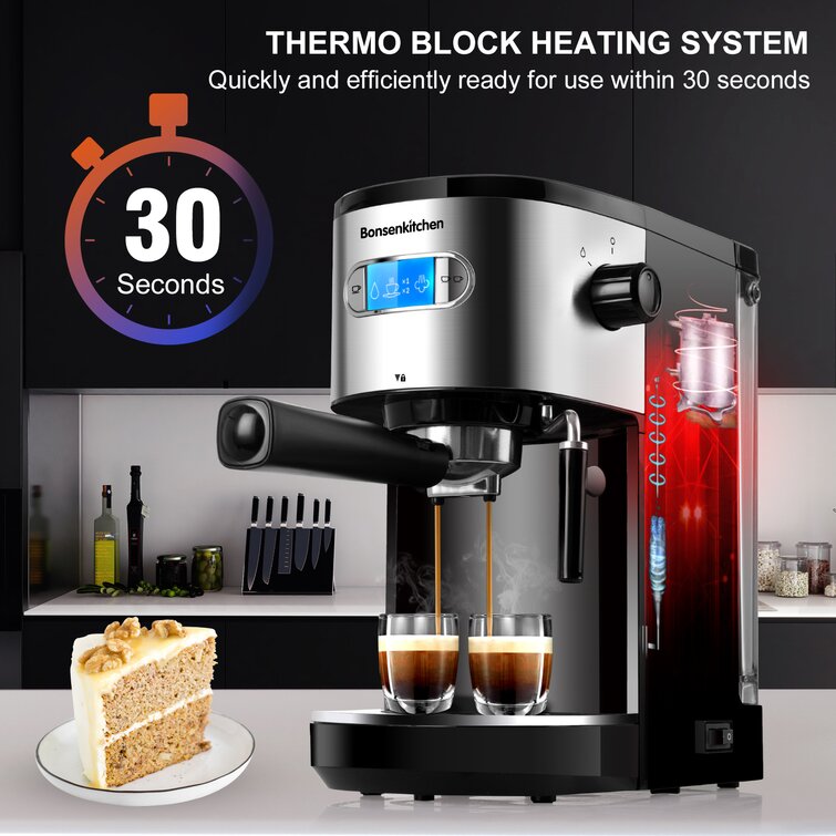 Fix-IT E-Store - BONSENKITCHEN Espresso/ Cappuccino Coffee Maker PRICE:  $165 ☕【15 BAR HIGH-PRESSURE SYSTEM】 ☕【EASY MILK FROTHING】 ☕【ADVANCED FAST  HEATING SYSTEM】 ☕【COMPACT & ELEGANT DESIGN】 ☕【PRACTICAL AND EASY CLEANING】  For more info
