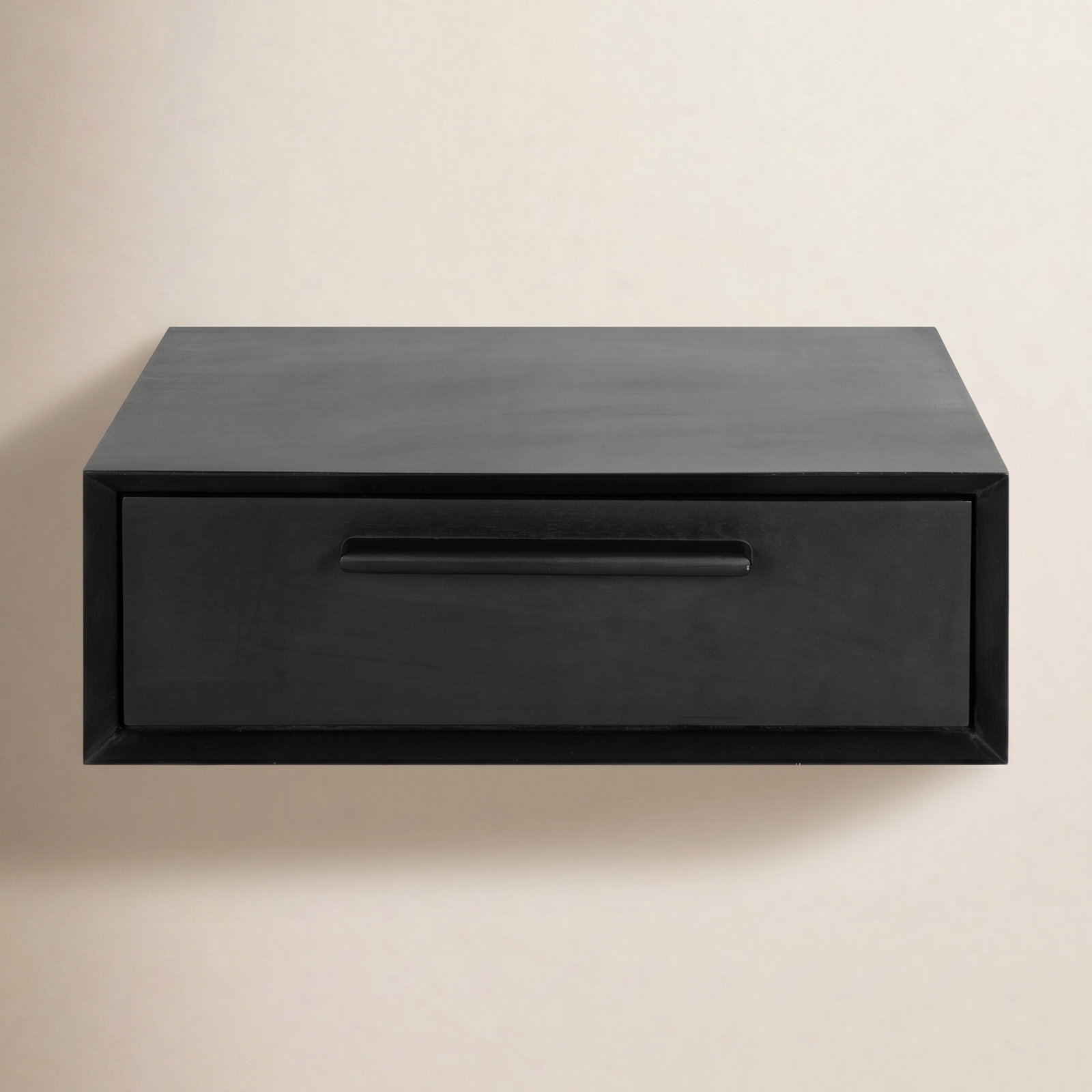 Geoffry 18" Mango Wood Floating Shelf, Black
