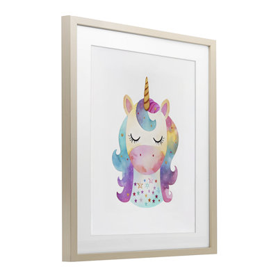Unicorn Nursery Fantasy Animal Framed Print Under Glass, design by LSR Design Studio