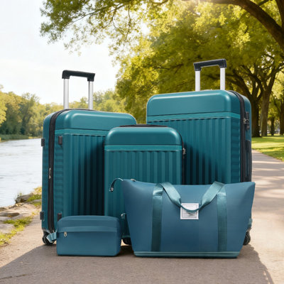 Durable 5-Piece Hardside Luggage Set with Expandable Suitcases, Travel Bags, Spinner Wheels, and TSA Locks for Easy and Secure Travel