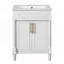 Meuble-lavabo élégant avec lavabo en céramique intégré et grand espace de rangement-816277352