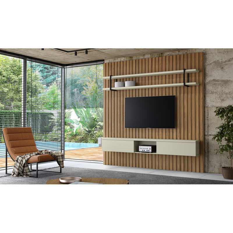 Meuble télé à panneau flottant 3 pièces pour téléviseur de 85 po Roush - Meuble audio-vidéo mural élégant