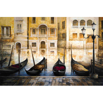 Bateaux sur l'eau - peinture sur toile tendue