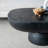 36x24x15" Black Oval Coffee Table  Magnesium Oxide Contemporary,Industrial-1823621015