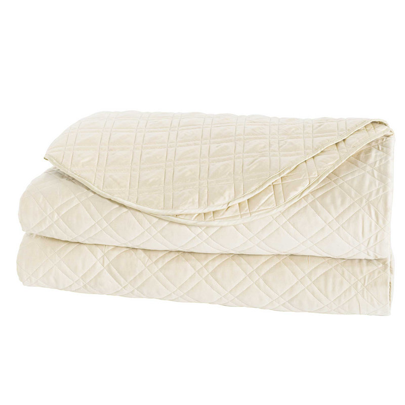 Coperta Sateen Coverlet, Cal. King Coverlet, Ivory