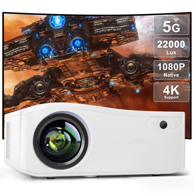5G Wifi Bluetooth Projector, Native 1080P Outdoor Movie Projector With 350"" Display, 22000L Home Theater Video Projector 4K Supported, LED Video Proje -  MASTER CRAFT WINDOW AND DOOR, B0B93YFNCS