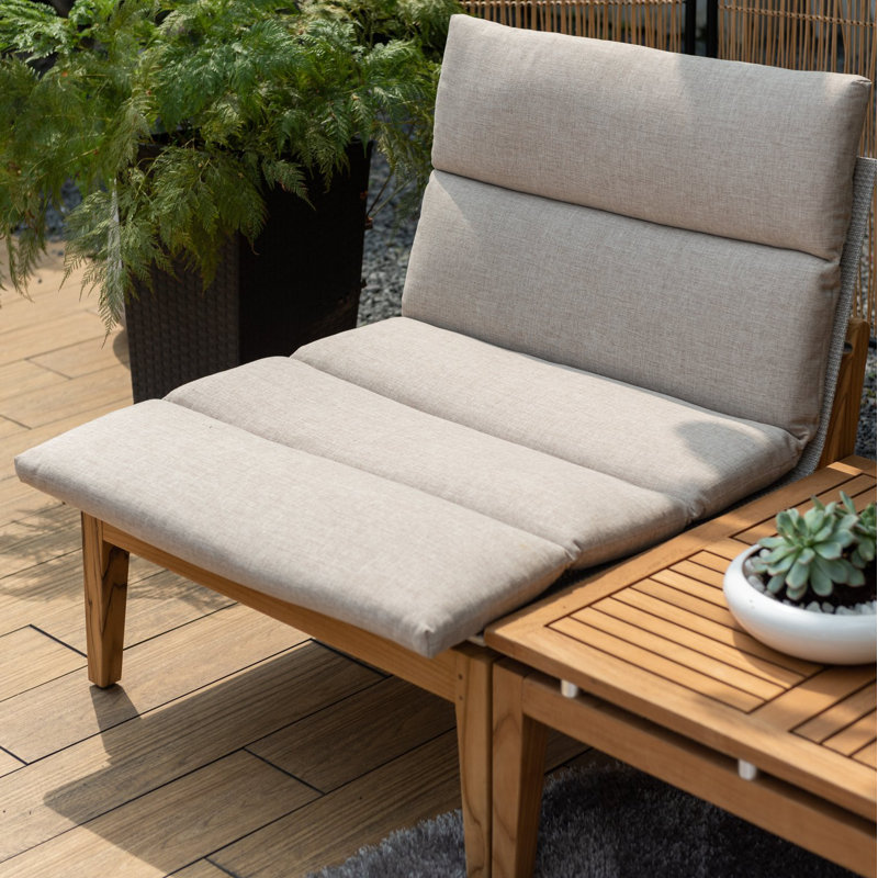 Lujane Teak 4pc Outdoor Patio Seating Set with Cushions