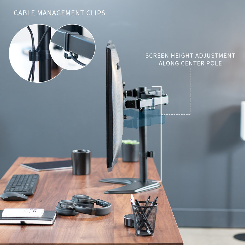 Vivo Dual Monitor Desk Stand Mount, STAND-V032F Series, Black