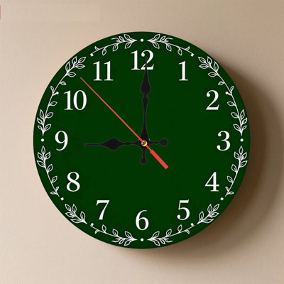 Horloge murale ronde en bois 10 po, mouvement à quartz silencieux, imprimé UV, à piles