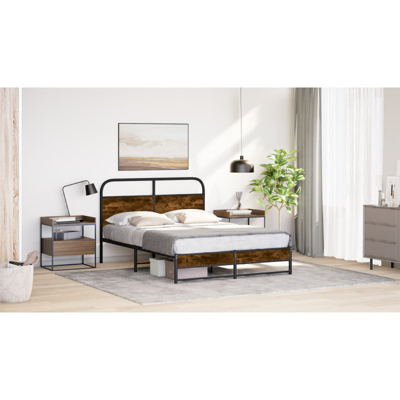 Alterick Bed Frame, 183 x 213 cm, Smoked Oak