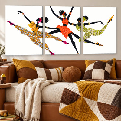 Reproduction d'art coloré sur toile, "Danse africaine colorée" pour le salon, la chambre à coucher, le bureau, le couloir, le vestibule, le mur de la galerie et la décoration moderne