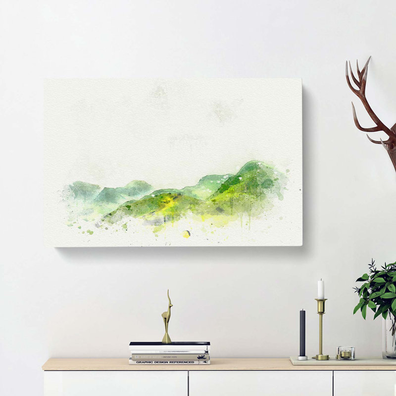Mountains of the Lake District in Abstract - Wall Art, 60cm H x 91cm W x 3cm D, Wrapped Canvas
