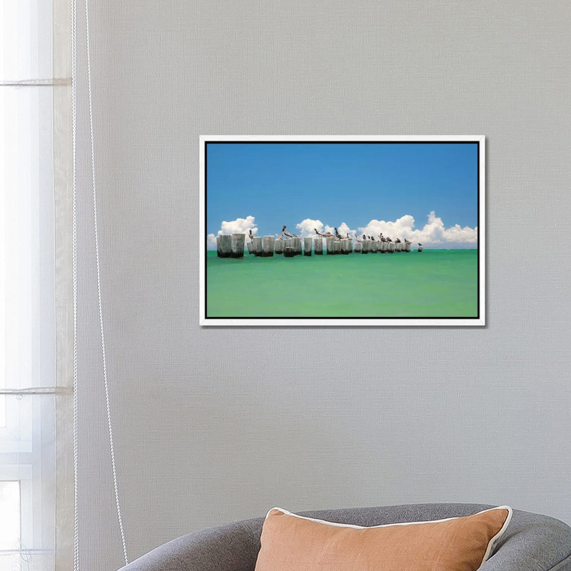 Gull Conference by Verne Varona - Gallery-Wrapped Canvas Giclée on Canvas, 66.04 cm H x 45.72 cm W, White Floated Frame