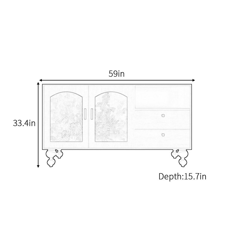 Buffet simple français moderne, Blanc