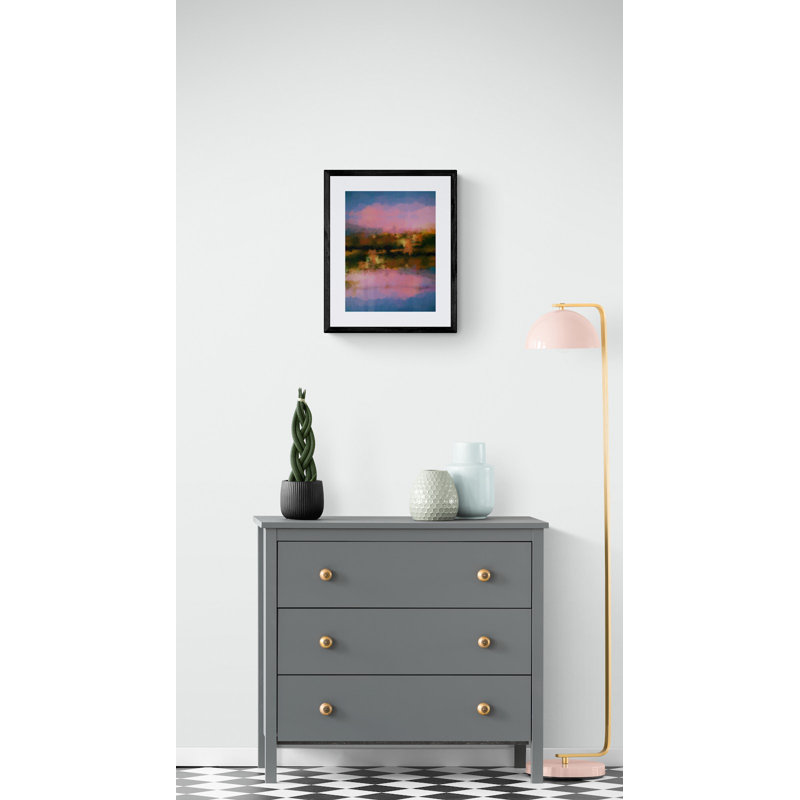 Abstract Landscape 8 Print by Angel Estevez, Black Framed Canvas, 32" H x 24" W